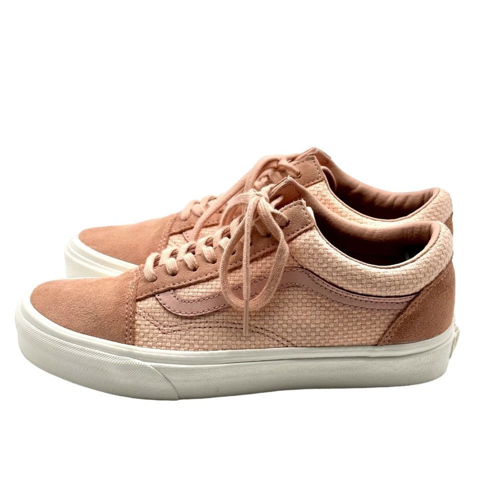 Vans Old Skool Pink & White Woven Check Sneaker Women's Size 8.5
